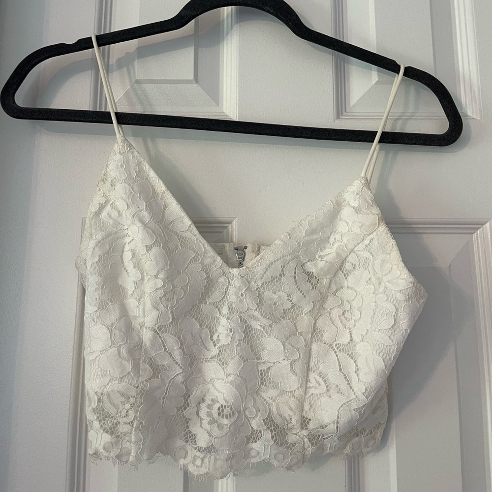 Lacey white bralette top